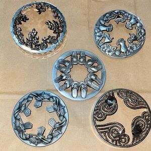 Lot of 5 Summer themed Yankee Candle jar lid accessories